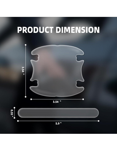 Protector de Manija de Puerta de Auto Meorain 8PCS Transparente