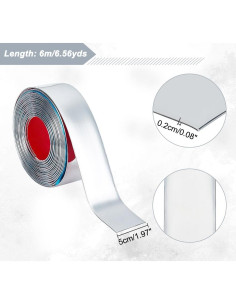 Moldura Autoadhesiva NBEADS 6m x 5cm PVC Plata para Pared 2