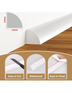 Moldura Flexible Autoadhesiva GCJUYA 120 cm Blanco Silicona 2