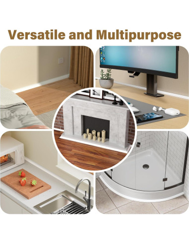 Moldura Flexible Autoadhesiva GCJUYA 120 cm Blanco Silicona