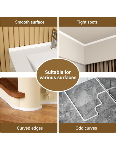 Moldura Flexible Autoadhesiva GCJUYA 120 cm Blanco Silicona