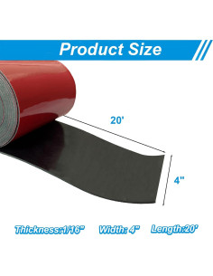 Tira de goma adhesiva neopreno 10.16 cm x 0.16 cm x 6.1 m 2