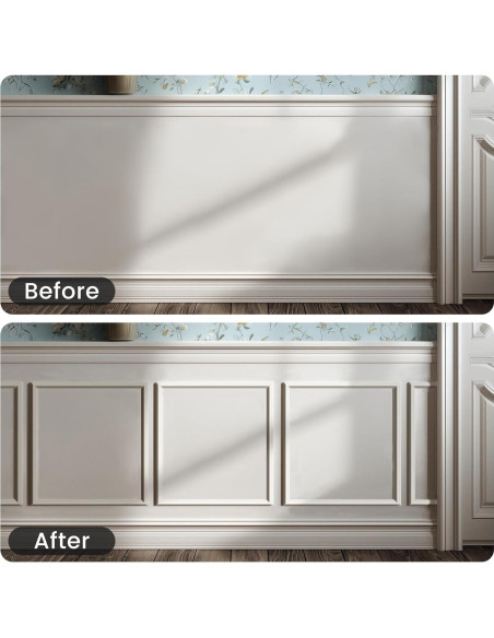 Kit de Molduras Autoadhesivas para Pared Asstinous 6 Piezas 50.8cm