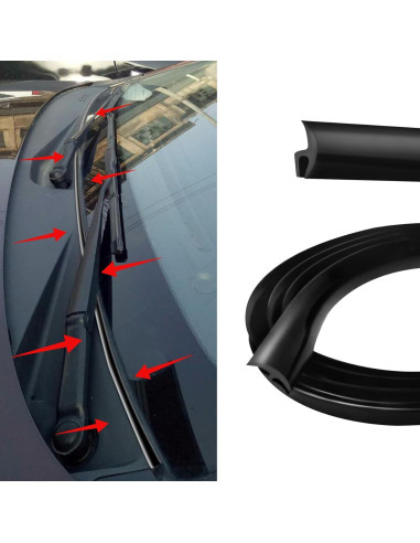 Tira de Sellado de Goma para Parabrisas WINUERK 1.7m Universal