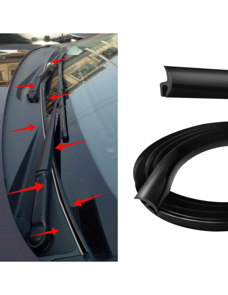 Tira de Sellado de Goma para Parabrisas WINUERK 1.7m Universal