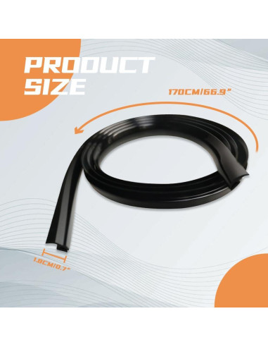 Tira de Sellado de Goma para Parabrisas WINUERK 1.7m Universal