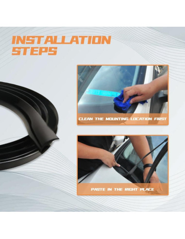 Tira de Sellado de Goma para Parabrisas WINUERK 1.7m Universal