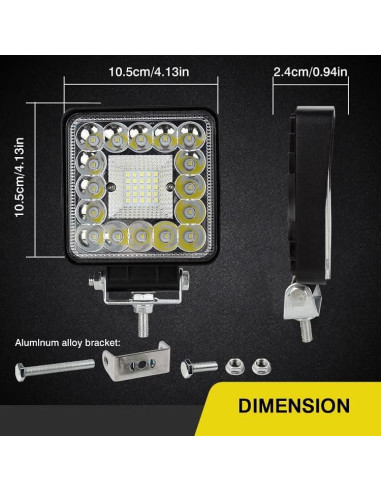 Luces de Trabajo LED 4" AUBEAMTO 123W 24000LM IP65 2Pack
