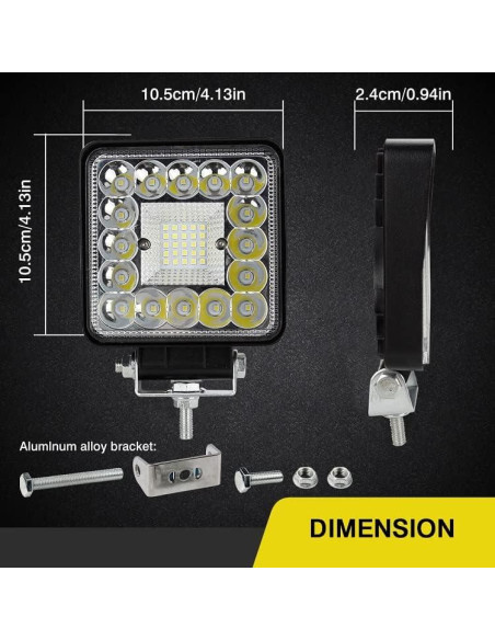 Luces de Trabajo LED 4" AUBEAMTO 123W 24000LM IP65 2Pack