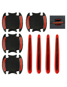 Protector de Manija de Puerta de Coche Ferianl 8 Piezas Rojo