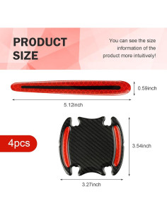 Protector de Manija de Puerta de Coche Ferianl 8 Piezas Rojo 2