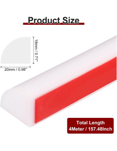 Moldura Flexible Cuarto Redondo Silicona uxcell 4000mm Blanco 2