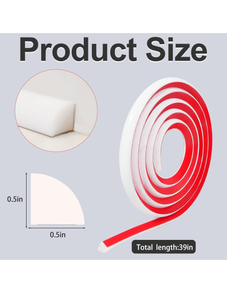 Moldura de Esquina Redonda 99 cm Silicona Flexible Xbaiyanr