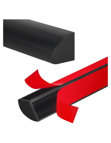 Moldura Cuarterona Autoadhesiva CRASPIRE 3.00m Negra Flexible