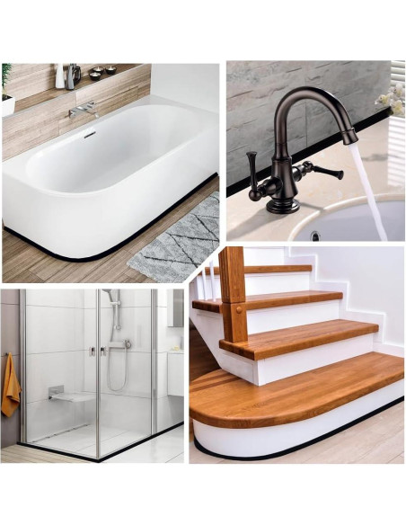 Moldura Cuarterona Autoadhesiva CRASPIRE 3.00m Negra Flexible