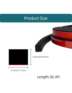 Sello de Goma EPDM Tintvent 7.92m Autoadhesivo Negro 2