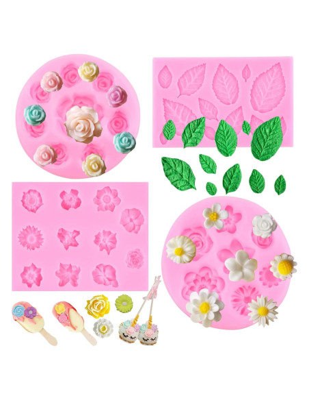 Set de 4 Moldes de Silicona para Fondant MIYAHOUSE