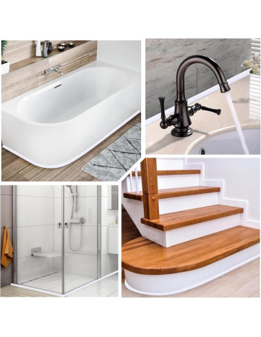 Moldura Flexible Autoadhesiva CRASPIRE 1m Blanca para Ducha