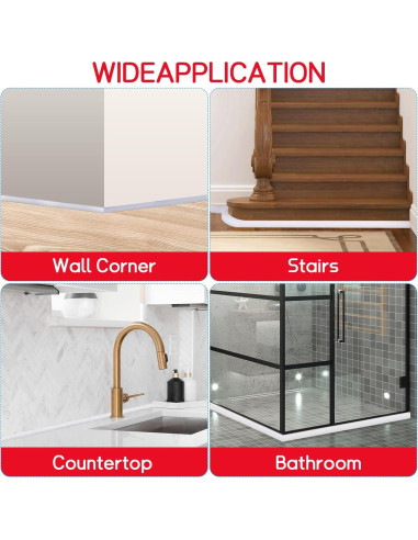 Moldura Cuarterona Flexible Autoadhesiva Xiyingcai 3m Blanco