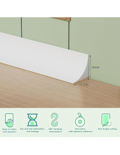 Moldura Cuarterona Flexible Luya 99 cm Autoadhesiva para Paredes 2