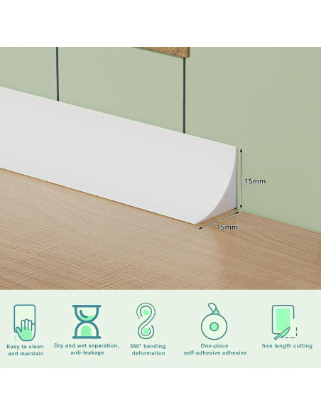 Moldura Cuarterona Flexible Luya 99 cm Autoadhesiva para Paredes