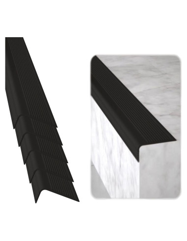 Protector de Borde de Escalera Caucho Rubber Bond 5 Piezas 91x5x2.5cm