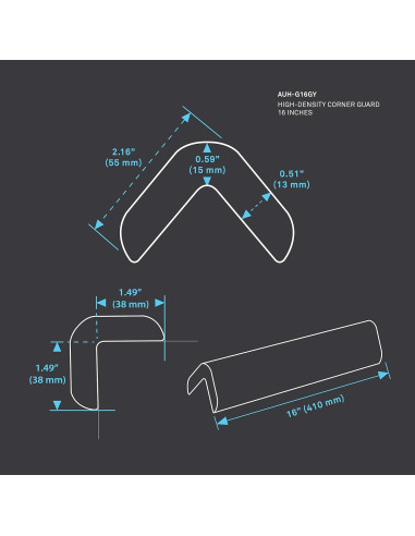 Protectores de Esquinas Urbanhouse - 2 Piezas 40.64 cm Gris