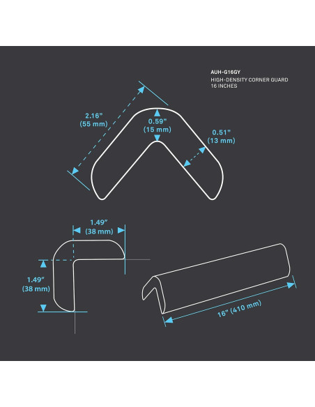 Protectores de Esquinas Urbanhouse - 2 Piezas 40.64 cm Gris