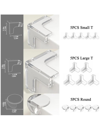 Protectores de esquinas para bebés JinRui-T 15 PCS Silicona