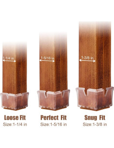 24 Protectores de Suelo Anwenk para Patas de Sillas Cuadradas 3.2-3.5cm 2