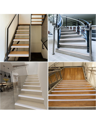 15 Piezas Nariz de Escalera Antideslizante YHUAIMANG 91.5x5cm Gris