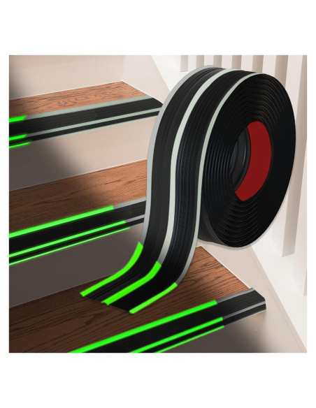 Protector de Bisel de Escalera Floatlive 1.01m Antideslizante Negro