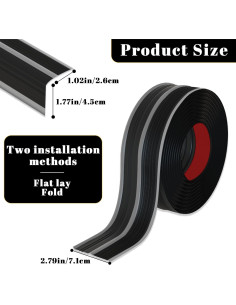 Protector de Bisel de Escalera Floatlive 1.01m Antideslizante Negro 2