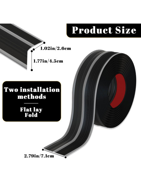 Protector de Bisel de Escalera Floatlive 1.01m Antideslizante Negro