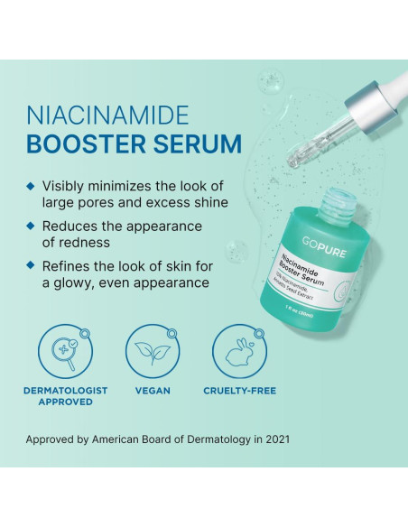 Suero Booster de Niacinamida goPure 10% 29.57 ml - Hidratante y Calmante