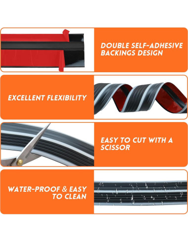 Protector de Bisel de Escalera Floatlive 1.01m Antideslizante Negro