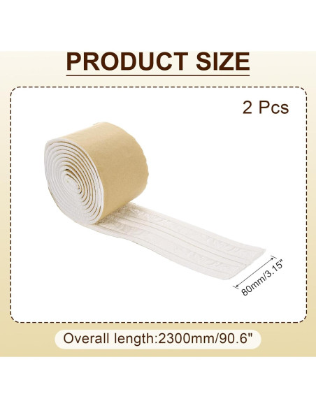 Moldura de Espuma Autoadhesiva uxcell 2 Pcs 2.29m Blanco