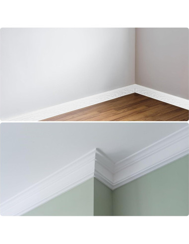 Moldura de Espuma Autoadhesiva uxcell 2 Pcs 2.29m Blanco