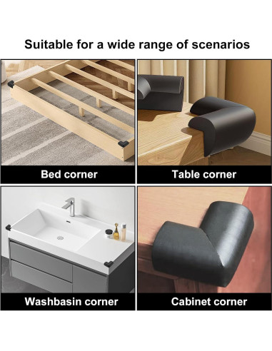 Protectores de Esquinas Wome Negro - Paquete de 4 Espuma Caucho