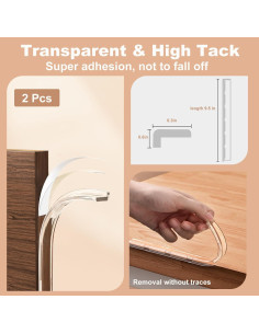 Protectores de Esquinas Transparentes xuenair para Muebles - 2 Pcs 2
