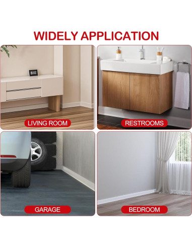 Moldura de Zócalo Flexible Jecarden 10.16cm x 731.52cm Blanco