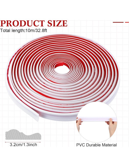 Moldura Autoadhesiva Flexible Innconee 10 m x 3.2 cm Blanca