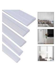Moldura Autoadhesiva TPE Lunghaa 2.99 m x 3.2 cm Blanca