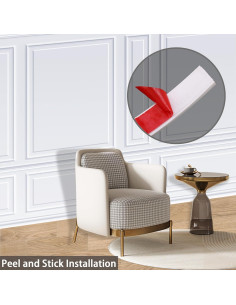 Moldura Autoadhesiva TPE Lunghaa 2.99 m x 3.2 cm Blanca 2