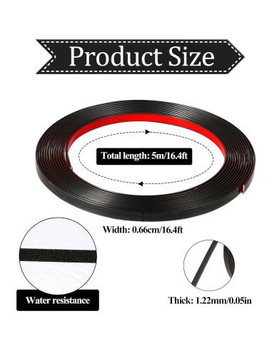 Cinta de Moldura Autoadhesiva Negra Alrhso 5m x 0.66cm