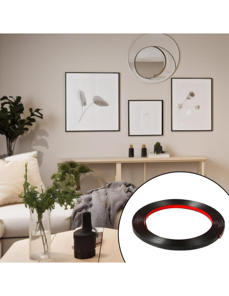 Cinta de Moldura Autoadhesiva Negra Alrhso 5m x 0.66cm