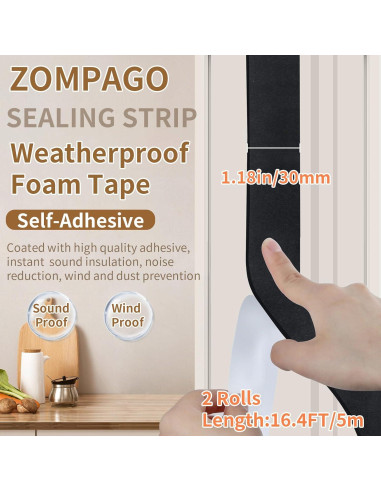 Cinta de espuma EVA ZOMPAGO 3 cm x 5 m, protectores de esquina