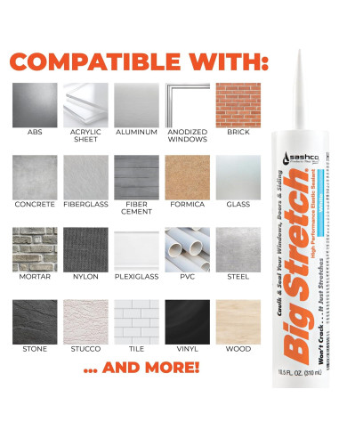 Sellador Sashco Big Stretch Marrón Oscuro 300ml - Elástico