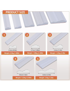 Moldura de Riel de Silla Autoadhesiva QDYMXUN 6.1m Blanco Pintable 2