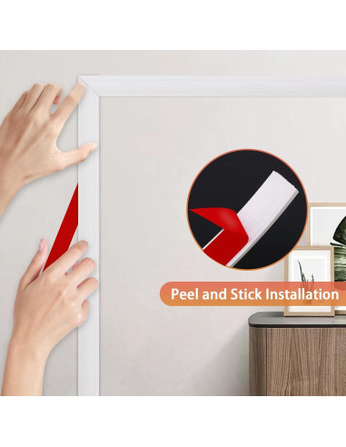 Moldura de Riel de Silla Autoadhesiva QDYMXUN 6.1m Blanco Pintable